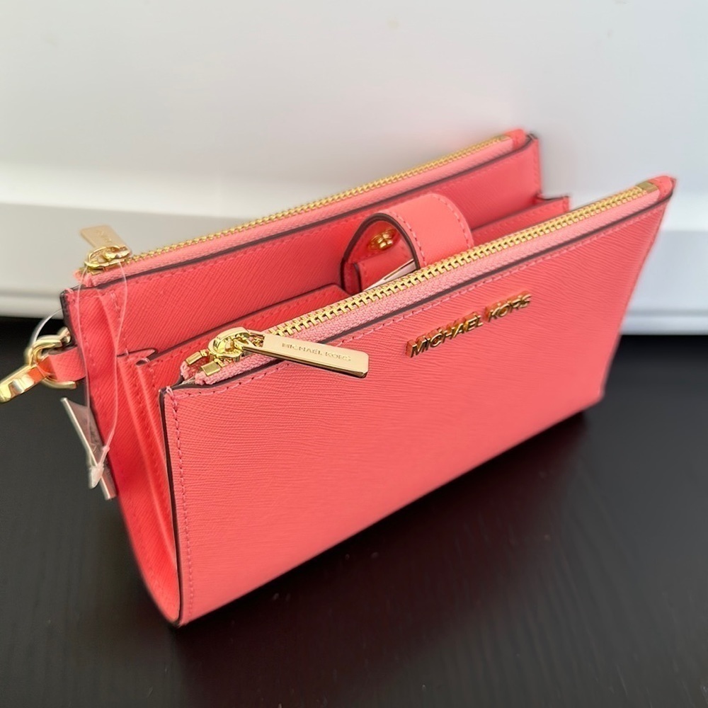 Michael Kors Jet Set double zip wallet phone case wristlet - Picture 5 of 8